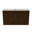 Mondiaz JOYA-DLUX Meuble de salle de bains 70cm - couleur Walnut - Vasque FAYE position Gauche 1 trou de robinet couleur Opalo. SW1422511