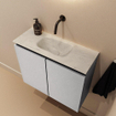 MONDIAZ TURE-DLUX Meuble toilette - 60cm - Plata - EDEN - vasque Opalo - position centrale - sans trou de robinet SW1104481