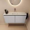 MONDIAZ TURE-DLUX Meuble toilette - 100cm - Plata - EDEN - vasque Opalo - position centrale - sans trou de robinet SW1104479