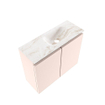 MONDIAZ TURE-DLUX Meuble de toilette 60cm Rosee. EDEN lavabo Frappe position droite. Avec 1 trou de robinet. SW1102942