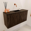 Mondiaz JOYA 80cm meuble de salle de bains - couleur Walnut - Vasque FAYE position Milieu Sans trou de robinet couleur Urban. SW1421343