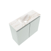 MONDIAZ TURE-DLUX Meuble toilette - 60cm - Greey - EDEN - vasque Frappe - position centrale - sans trou de robinet SW1102786