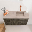 Mondiaz JOYA-DLUX 70cm toiletmeubel - kleur Shadow - Wastafel FAYE positie Rechts Zonder kraangat kleur Saba. SW1425128