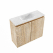 MONDIAZ TURE-DLUX Meuble toilette - 60cm - Washed Oak - EDEN - vasque Opalo - position centrale - 1 trou de robinet SW1105200