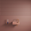 Clou Flush 3 fontein 36x18cm met kraangat rechts mat roze keramiek SW795717