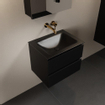 Mondiaz AIVY Ensemble de meuble - 60x45x50cm - 0 trous de robinet - 1 vasque Urban Solid surface - Centre - 2 tiroirs - avec armoire de toilette - MDF Urban SW892110