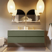 Mondiaz VICA-DLUX ensemble de meuble de salle de bain - 150cm - meuble sous-vasque armée - 4 tiroirs - lavabo encastré nuage double - 2 trous de robinet - version haute de 60cm - ostra SW1087050