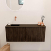 Mondiaz JOYA 100cm meuble de salle de bains - couleur Walnut - Vasque FAYE position Gauche Sans trou de robinet couleur Urban. SW1421384