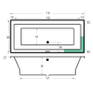 Xenz Society ligbad - 175x80cm - met overloop - zonder afvoer - Acryl Edelweiss mat SW103087