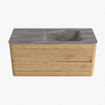 Mondiaz CIRO-DLUX Badkamermeubelset - 110x45x50cm - Solid surface wastafel Oza - 1 wasbak Rechts - zonder kraangaten - 2 lades - Oak SW1531114
