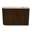 Mondiaz JOYA-DLUX Meuble de toilette 61,6cm - arrondi gauche couleur Noyer - Vasque FAYE position Droite Sans trou de robinet couleur Opalo. SW1422567