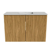 Mondiaz JOYA-DLUX 60cm toiletmeubel - kleur Oak - Wastafel FAYE positie Midden 1 kraangat kleur Opalo. SW1422113