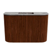 Mondiaz JOYA-DLUX 63.2cm toiletmeubel - ronding links en rechts kleur Ruby - Wastafel FAYE positie Midden Zonder kraangat kleur Sombra. SW1425720