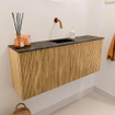 Mondiaz JOYA-DLUX 100cm meuble de toilette - couleur Oak - Vasque FAYE position Milieu Sans trou de robinet couleur Lava. SW1422045