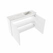 MONDIAZ TURE-DLUX Meuble toilette - 80cm - Talc - EDEN - vasque Ostra - position droite - 1 trou de robinet SW1104674