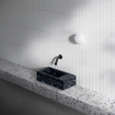 Clou Flush 3 fontein - 36x18cm - rechts - gerecycled PE - heelal zwart SW848907