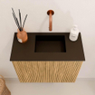 Mondiaz JOYA 50cm toiletmeubel - kleur Oak - Wastafel FAYE positie Rechts Zonder kraangat kleur Urban. SW1421153