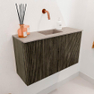 Mondiaz JOYA-DLUX Meuble de salle de bains 70cm - couleur Shadow - Vasque FAYE position Milieu Sans trou de robinet couleur Saba SW1425115
