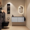 MONDIAZ TURE-DLUX Meuble de toilette 120 cm Plata. Lavabo EDEN Lava position à droite. Avec 1 trou de robinet. SW1103992