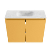 MONDIAZ TURE-DLUX Meuble toilette - 60cm - Ocher - EDEN - vasque Opalo - position centrale - sans trou de robinet SW1104418