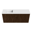 Mondiaz JOYA 90cm meuble de salle de bains - couleur Walnut - Vasque FAYE position Gauche 1 trou de robinet couleur Talc SW1421265