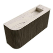 Mondiaz JOYA-DLUX Meuble de salle de bains 81,6cm - arrondi gauche couleur Shadow - Vasque FAYE position Droite Sans trou de robinet couleur Nata SW1424985