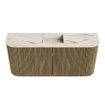 Mondiaz JOYA-DLUX Meuble de toilette 93,2cm - arrondis gauche et droite couleur Dusk - Lavabo FAYE position Milieu 1 trou de robinet couleur Nata. SW1425957