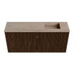 Mondiaz JOYA-DLUX 90cm meuble de salle de bains - couleur Walnut - Vasque FAYE position Droite Sans trou de robinet couleur Saba. SW1424665