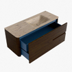 Mondiaz CIRO-DLUX Badkamermeubelset - 120x45x50cm - Solid surface wastafel Arena - 1 wasbak Rechts - 1 kraangat - 2 lades - Walnut SW1530402