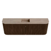 Mondiaz JOYA-DLUX 123.2cm toiletmeubel - ronding links en rechts kleur Walnut - Wastafel FAYE positie Midden 1 kraangat kleur Saba. SW1424686
