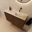 MONDIAZ TURE-DLUX Meuble de toilettes 80 cm Rust. EDEN lavabo Frappe position droite. Sans trou de robinet. SW1102979