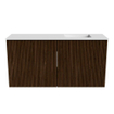 Mondiaz JOYA 80cm toiletmeubel - kleur Walnut - Wastafel FAYE positie Rechts 1 kraangat kleur Talc. SW1421277