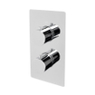 FugaFlow Eccelente Acces Ensemble de douche de tête encastré - thermostatique - bras mural - barre coulissante - douche de tête 30cm - douchette à main sur barre - flexible de douche métallique - chrome SW1450942
