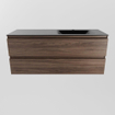 Mondiaz Aivy ensemble de meuble de salle de bains - 120x45x50cm - 1 trou de robinet - 1 vasque urbaine Solid surface - Droite - 2 tiroirs - Avec armoire de toilette - Mélamine Mocha SW892199