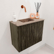 Mondiaz JOYA-DLUX Meuble de toilette 50cm - couleur Shadow - Vasque FAYE position Gauche Sans trou de robinet couleur Arena SW1424775