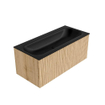 MONDIAZ KURVE 100cm Meuble salle de bain - couleur Oak - 1 tiroir - vasque BIG MEDIUM centre - 1 trou de robinet - Urban SW1138474