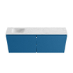 MONDIAZ TURE-DLUX meuble WC 120 cm Jeans. Lavabo EDEN Opalo position gauche. Sans trou de robinet. SW1104354