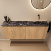 MONDIAZ TURE-DLUX Meuble toilette - 120cm - Washed Oak - EDEN - vasque Lava - position droite - sans trou de robinet SW1104123