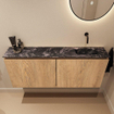 MONDIAZ TURE-DLUX meuble WC 120 cm Washed Oak. Lavabo EDEN Lava position à droite. Sans trou de robinet. SW1104123