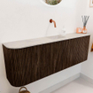 Mondiaz JOYA-DLUX 123.2cm toiletmeubel - ronding links en rechts kleur Walnut - Wastafel FAYE positie Midden Zonder kraangat kleur Ostra. SW1422678