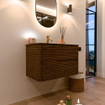 Mondiaz CIRO-DLUX Ensemble de meubles de salle de bains - 80x45x50cm - Lavabo solid surface Lava - 1 vasque au milieu - 1 trou de robinet - 2 tiroirs - Dusk SW1533017
