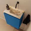 MONDIAZ TURE-DLUX Meuble toilette - 40cm - Jeans - EDEN - vasque Frappe - position droite - sans trou de robinet SW1102826