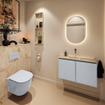 MONDIAZ TURE-DLUX Meuble toilette - 80cm - Clay - EDEN - vasque Frappe - position centrale - sans trou de robinet SW1102717