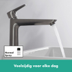 Hansgrohe Talis e 1-gr wastafelmkr 240 zo/afvoer brushed black chr SW528827