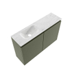 MONDIAZ TURE-DLUX Meuble de toilettes 80 cm Army. EDEN lavabo Opalo position gauche. Avec 1 trou de robinet. SW1104194