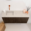 Mondiaz JOYA-DLUX 80cm toiletmeubel - kleur Walnut - Wastafel FAYE positie Links Zonder kraangat kleur Opalo. SW1422512