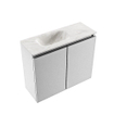 MONDIAZ TURE-DLUX Meuble toilette - 60cm - Plata - EDEN - vasque Ostra - position gauche - sans trou de robinet SW1104978