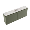 MONDIAZ TURE-DLUX Meuble toilette - 120cm - Army - EDEN - vasque Glace - position centrale - sans trou de robinet SW1103179