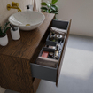 Saniclass Holz Atelier Badkamermeubelset - 100x45x60cm - 2 lades - 1 wasbak - zonder kraangaten - overloop - Walnut pure SW1437730