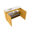 MONDIAZ TURE-DLUX Meuble toilette - 80cm - Ocher - EDEN - vasque Ostra - position gauche - 1 trou de robinet SW1105222